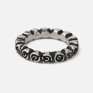 EUC The Great Frog London Sterling Silver Band Of Roses Ring, Sz US 4